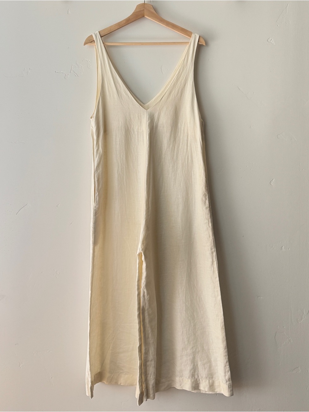 OZMA Vanessa Laundered Linen Romper jumpsuit, natural linen - size XS